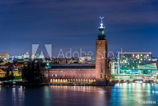 Picture of Stockholms stadshus en sommarnatt